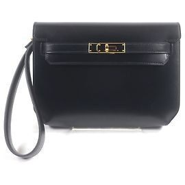 Bolsa Clutch Kelly Depeche 25 da Hermès Preto