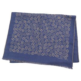 Stola in cashmere e seta da uomo Hermès Blu Marrone chiaro