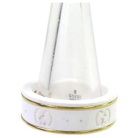 GUCCI Icon Ring in 18K White Gold and Ceramic White
