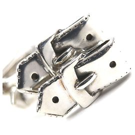 Hermès Hermes Vintage Belt Motif Cufflinks Silvery