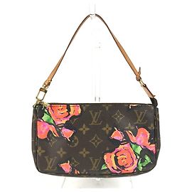 Louis Vuitton Monogram Rose Pochette Accessoires Handbag Brown Pink