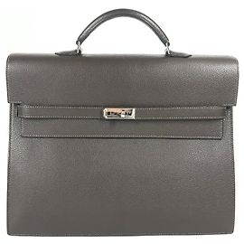 Hermès Bolsa HERMES Kelly Depeche 34 Castanho escuro