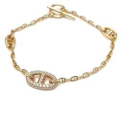 Hermès Pulseira de Charme em Ouro Rosa 18K com Diamantes da HERMES Dourado