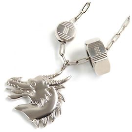 Colar Pendente Talisman Dragão Motivo H Hermès Outro