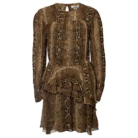 Robe à volants avec imprimé python Isabel Marant Étoile Vert