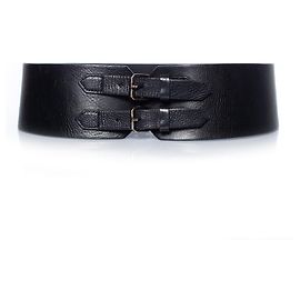 Cinto de couro preto Plein Sud com fivela dupla Preto