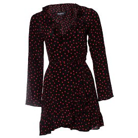 Autre Marque Realisation black wrap dress with dots Black