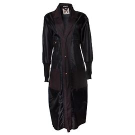 Jean Paul Gaultier see through overcoat Black