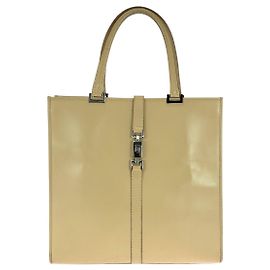 Borsa Tote in Pelle Gucci Jackie Marrone Beige