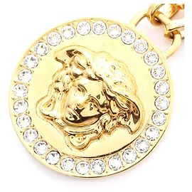Colar Medusa Greca em ouro com strass Versace Dourado Metálico