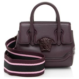 Mini bolsa Palazzo Empire de couro Versace Roxo