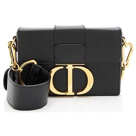 Sac à épaule Montaigne 30 en cuir de veau Dior Noir