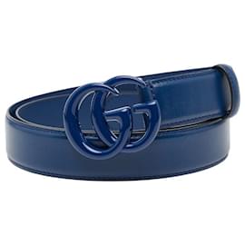 Gucci-Cinto de couro Gucci GG Marmont-Azul