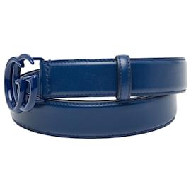 Gucci-Cinto de couro Gucci GG Marmont-Azul