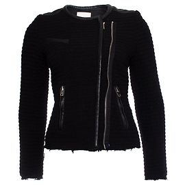 IRO Wollbikerjacke Schwarz