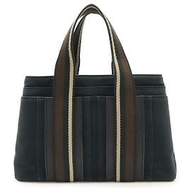 Hermès Troca Horizontal PM Canvas-Leder Tote Bag Schwarz