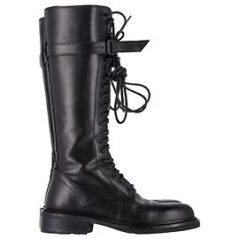 Ann Demeulemeester Danny Combat Boots in Black Leather Black