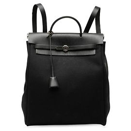 Zaino in tela e pelle Herbag AdPM di Hermès Nero
