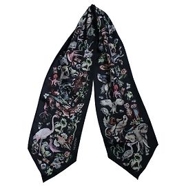 Valentino Garavani Lenço de seda estampado safari preto Valentino Preto