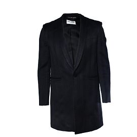 Saint Laurent Long jacquard woven blazer Black