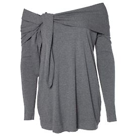 Pull Donna Karan avec col en écharpe Gris