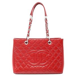 Bolsa Tote em Couro Matelassé GST Vermelha Chanel Vermelho