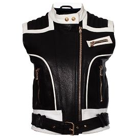 Balmain Sleeveless biker jacket Black