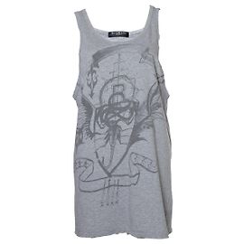 Canotta Balmain grigia con stampa Grigio
