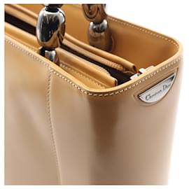 Dior-Dior Malice Pearl Leather Handbag-Brown,Beige