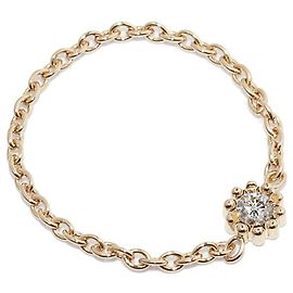 Dior K18YG Diamond Chain Ring Golden Metallic