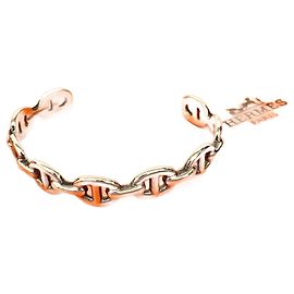 Hermès Chaine d'Ancre Enchainee Silver Bracelet Silvery Metallic