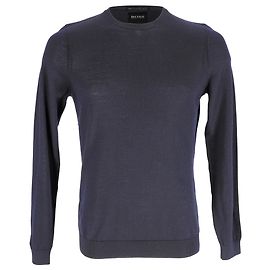 Boss Hugo Boss Pullover aus marineblauer Schurwolle Blau Marineblau