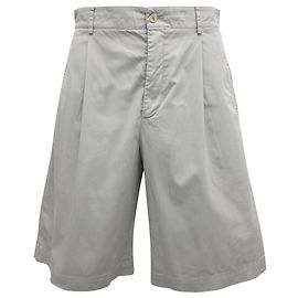 Bermuda plissado Hermès em algodão cinza Cinza