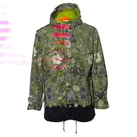 Gucci-Gucci Flora snake print quilted parka-Green