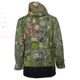 Gucci-Gucci Flora snake print quilted parka-Green