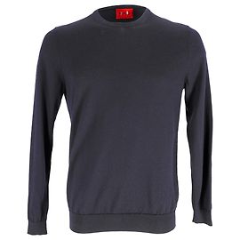 Pull Hugo Boss en laine vierge bleu marine Bleu Bleu Marine