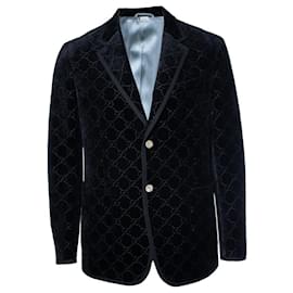 Gucci-Gucci GG velvet blazer in black-Black