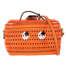 Anya Hindmarch A Bolsa Neeson com Alça Superior em Couro de Cabra Laranja Laranja