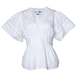 Antik Batik Perforated wrap top White
