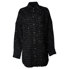 IRO Amice tweed overshirt in black Black