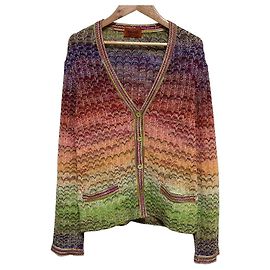 Autre Marque Missoni Chevron-Gradient-Strickjacke Mehrfarben