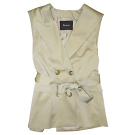 Autre Marque Diagram Emblem Button Satin Vest Beige