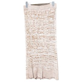 Jil Sander Navy Lange breite Rippenstrickrock Braun