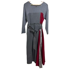 Autre Marque Vestido de Docking con Bustier de Pliegues de Panel ELENDEEK Castaño Roja