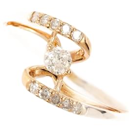 Autre Marque-K10 Pink Gold Diamond Ring-Pink