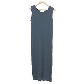 Autre Marque Robe Longue en Maille Rib ebure Marron