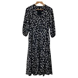 Autre Marque Blumenmusterkleid Mila Owen Schwarz Weiß