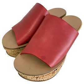 Chloé Sandali con zeppa in pelle Chloe Camille Marrone Rosso
