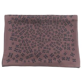 Sciarpa reversibile in seta 100% Hermès Marrone Nero