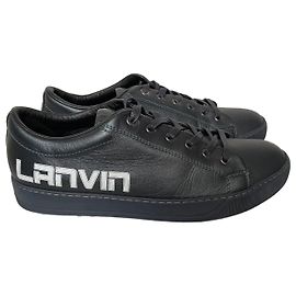 Lanvin Men Leather Sneakers Black Black
